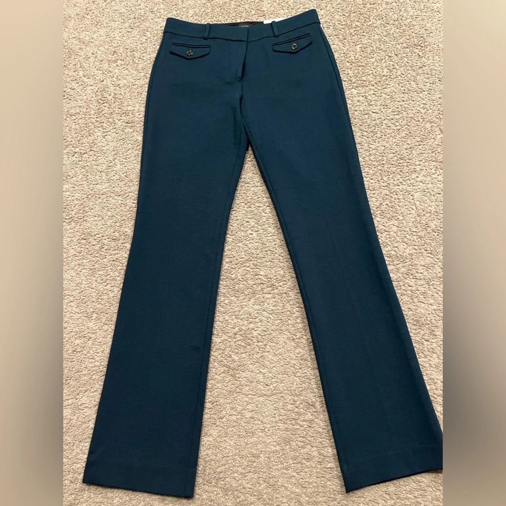 NWT Ann Taylor Straight Pants with Two Front Flap Pockets in Dark Teal size 4 - Picture 7 of 14